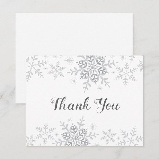 Snowflakes Winter Baby shower Hartelijk dank Bedankkaart (Voorkant / Achterkant)