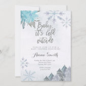 Snowflakes Winter Baby shower Uitnodiging (Voorkant)
