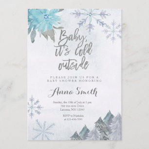 Snowflakes Winter Baby shower Uitnodiging