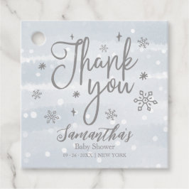 Snowflakes Winter Boy Baby shower Dank u Bedankjes Labels