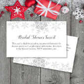 Snowflakes Winter Bridal Shower Invitation Insert Informatiekaartje