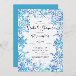Snowflakes Winter Bridal Shower Kaart