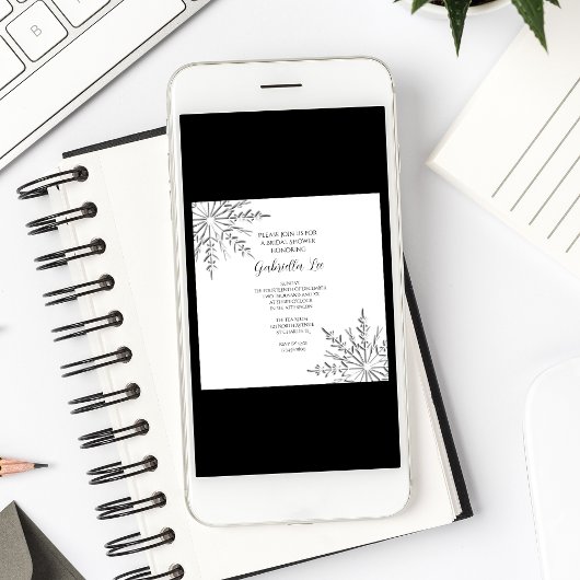 Snowflakes Winter Bridal Shower Kaart