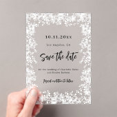 Snowflakes winter clear wedding Save the Date card Acryl Uitnodigingen (Insitu (Draagbaar))