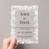 Snowflakes winter clear wedding Save the Date card Acryl Uitnodigingen (Insitu (Draagbaar))