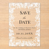 Snowflakes winter clear wedding Save the Date card Acryl Uitnodigingen (Voorkant)