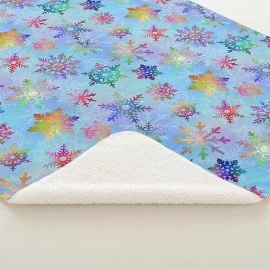 Snowflakes Winter Colorful  Tiedye Patroon Sherpa Deken (3/4)