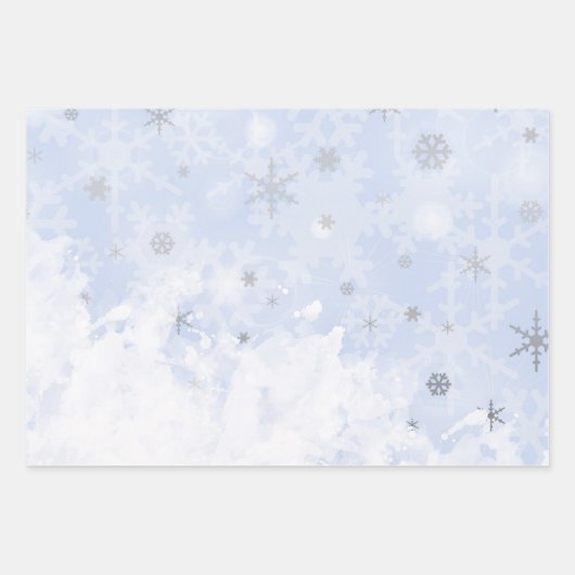 Snowflakes winter Elegant pastelkleuren kerstkleur Inpakpapier Vel (Voorkant 3)
