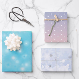 Snowflakes winter Elegant pastelkleuren kerstkleur Inpakpapier Vel