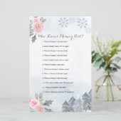 Snowflakes Winter Floral die mama het beste spel k (Staand voorkant)