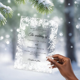 Snowflakes winter frosted wedding acryl uitnodigingen