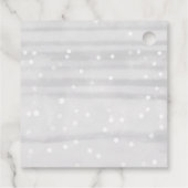 Snowflakes Winter Gray Baby shower Dank u Bedankjes Labels (Achterkant)
