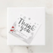 Snowflakes Winter Gray Baby shower Dank u Bedankjes Labels (In situ)