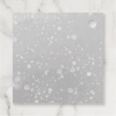Snowflakes Winter Gray Baby shower Dank u Bedankjes Labels (Achterkant)