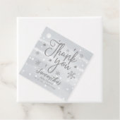 Snowflakes Winter Gray Baby shower Dank u Bedankjes Labels (In situ)