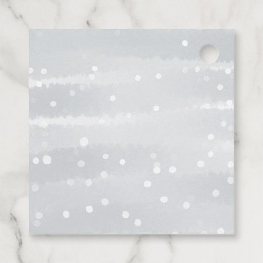 Snowflakes Winter Gray Baby shower Dank u Bedankjes Labels (Achterkant)