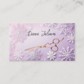 Snowflakes Winter Kapsalon Afspraak Herinnering Visitekaartje (Voorkant)