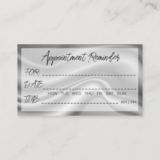 Snowflakes Winter Kapsalon Afspraak Herinnering Visitekaartje (Achterkant)