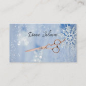Snowflakes Winter Kapsalon Afspraak Herinnering Visitekaartje (Voorkant)