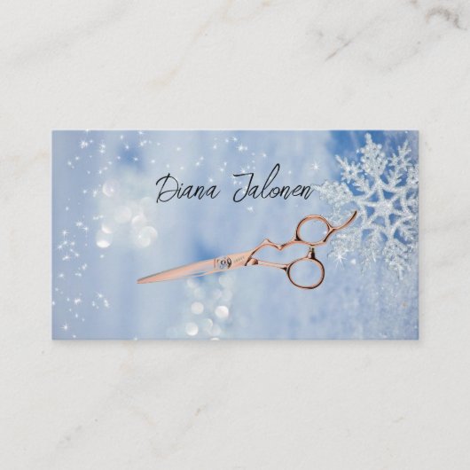 Snowflakes Winter Kapsalon Afspraak Herinnering Visitekaartje (Voorkant)