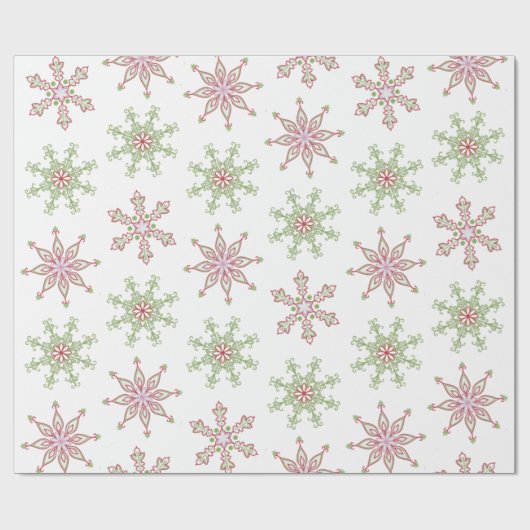 Snowflakes Winter Modern Stylish Holiday Kerstmis Cadeaupapier (Vlak)