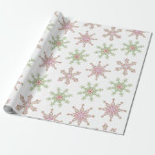 Snowflakes Winter Modern Stylish Holiday Kerstmis Cadeaupapier (Uitgerold)
