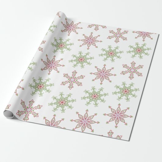 Snowflakes Winter Modern Stylish Holiday Kerstmis Cadeaupapier (Uitgerold)