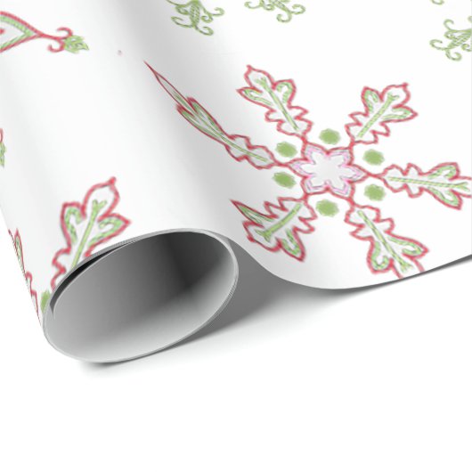 Snowflakes Winter Modern Stylish Holiday Kerstmis Cadeaupapier (Rol Hoek)