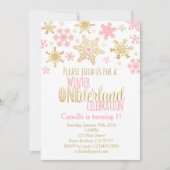 Snowflakes Winter ONEderland Birthday Uitnodiging (Voorkant)