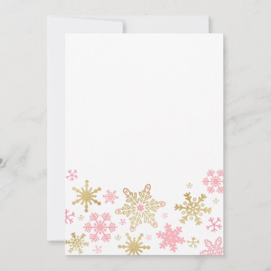 Snowflakes Winter ONEderland Birthday Uitnodiging (Achterkant)