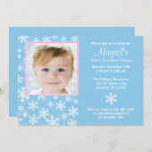 Snowflakes Winter Onederland Fotodag Kaart (Voorkant / Achterkant)