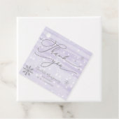 Snowflakes Winter Paars Baby shower Hartelijk dank Bedankjes Labels (In situ)