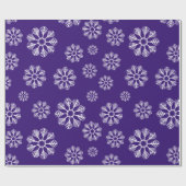 Snowflakes Winter Pattern Holiday Paars Cadeaupapier (Vlak)