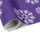 Snowflakes Winter Pattern Holiday Paars Cadeaupapier (Rol Hoek)