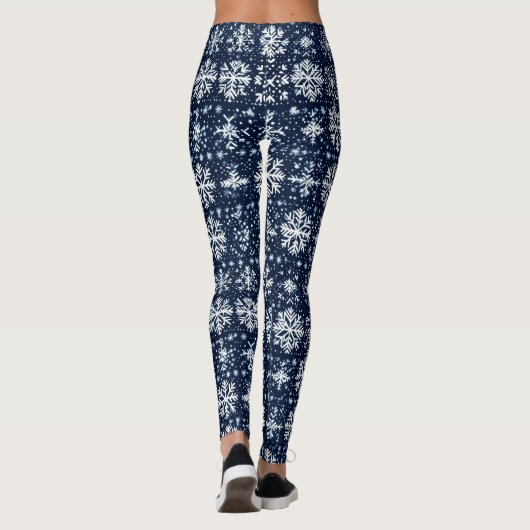 Snowflakes Winter Pattern Leggings (Achterkant)