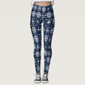 Snowflakes Winter Pattern Leggings (Voorkant)