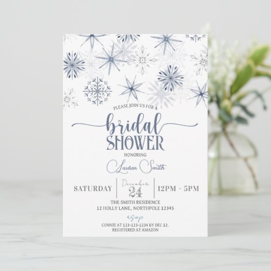 Snowflakes Winter Vrijgezellenfeest Kaart (Staand voorkant)