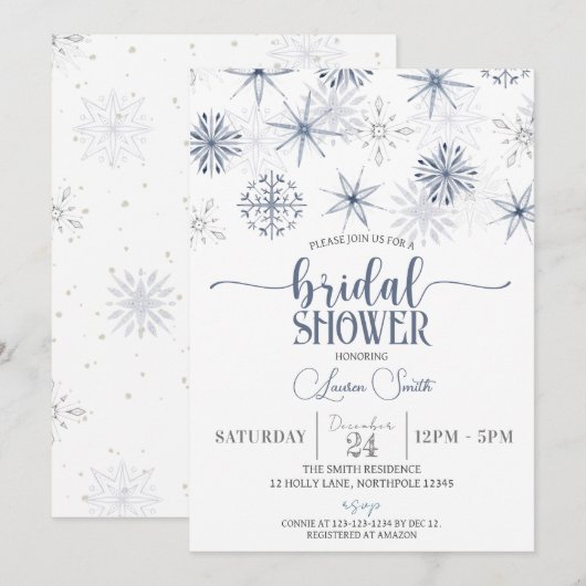 Snowflakes Winter Vrijgezellenfeest Kaart (Voorkant / Achterkant)