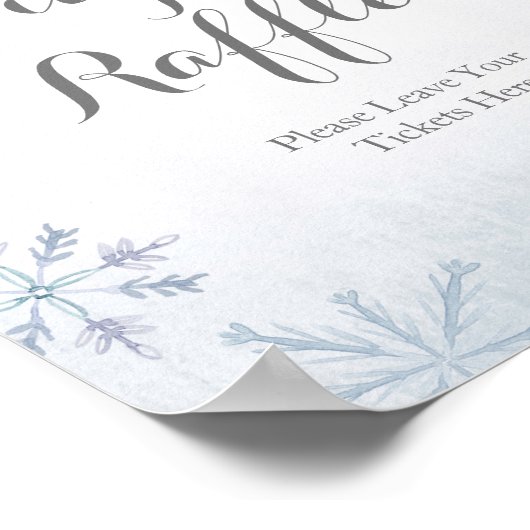 Snowflakes Winter Waterverf Diaper Raffle-teken Poster (Hoek)