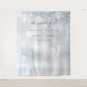 Snowflakes Winter Weddenschap Foto Booth Backdrop Wandkleed (Voorkant)