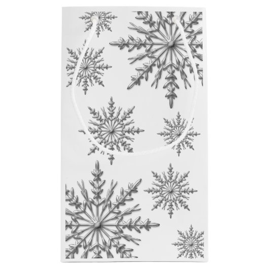Snowflakes Winter Weddenschap gefeliciteerd Klein Cadeauzakje (Achterkant)