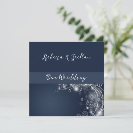 Snowflakes Winter Weddenschap Kaart (Staand voorkant)