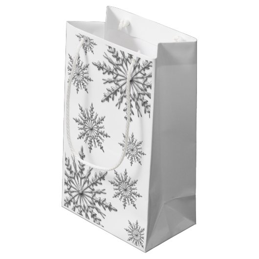 Snowflakes Winter Weddenschap Klein Cadeauzakje (Achterkant Gekanteld)