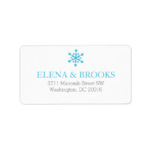 Snowflakes Winter Weddenschap Return Label