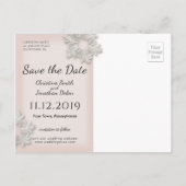 Snowflakes Winter Wedding Save the Date Briefkaart (Achterkant)
