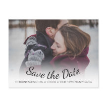 Snowflakes Winter Wedding Save the Date Briefkaart