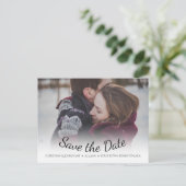 Snowflakes Winter Wedding Save the Date Briefkaart (Staand voorkant)