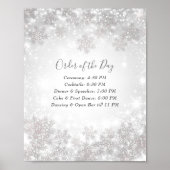 Snowflakes Winter Wonderland Wedding Order of Day Poster (Voorkant)