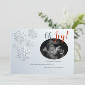 Snowflakes Winter Zwangerschap Aankondiging kaart (Staand voorkant)