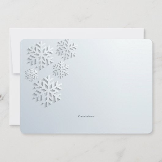 Snowflakes Winter Zwangerschap Aankondiging kaart (Achterkant)